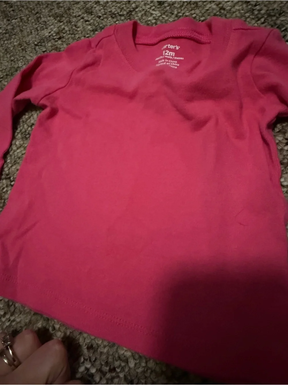 Carter's Bright Pink Long Sleeve Crewneck Tee